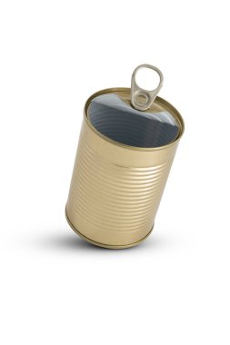 teneke kutu beyaz arkaplanda izole edildi