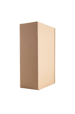 beyaz arkaplanda izole edilmiş karton dikdörtgen ambalaj kutusu