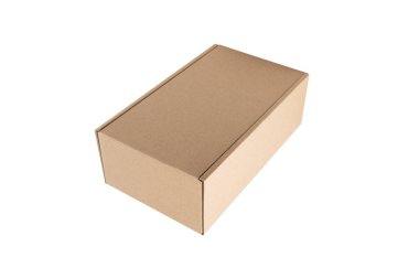 beyaz arkaplanda izole edilmiş karton dikdörtgen ambalaj kutusu