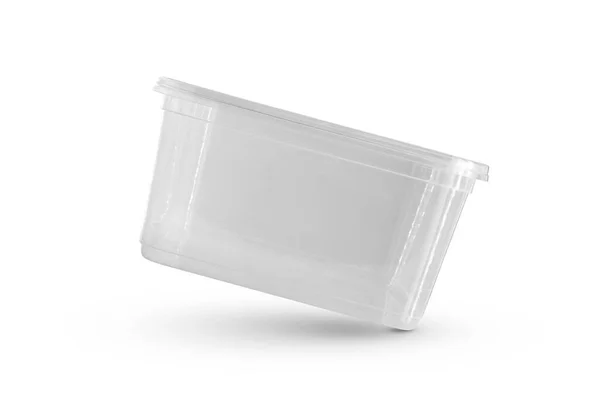 Scatola Plastica Trasparente Isolato Sfondo Bianco — Foto Stock