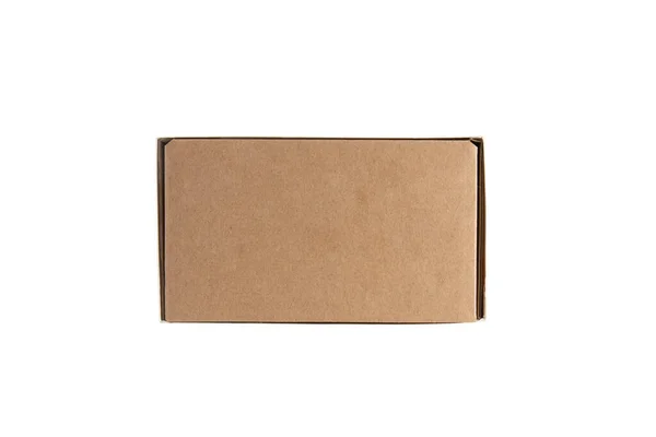 stock image cardboard rectangular packaging box isolated on white background