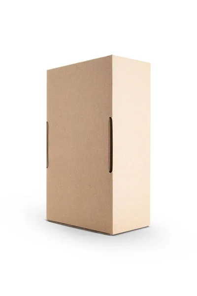 Kartonowe Prostokątne Pudełko Białym Tle — Zdjęcie stockowe