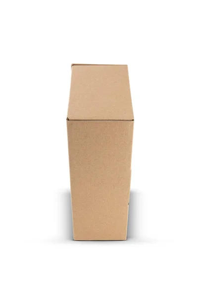 Scatola Imballaggio Rettangolare Cartone Isolato Sfondo Bianco — Foto Stock