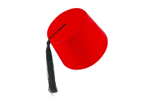 Red Hat Fez Isolated White Background — Stock Fotó