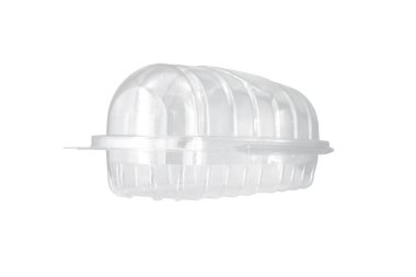 clear plastic package isolated on white background