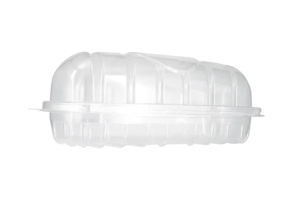 Pacchetto Plastica Trasparente Isolato Sfondo Bianco — Foto Stock