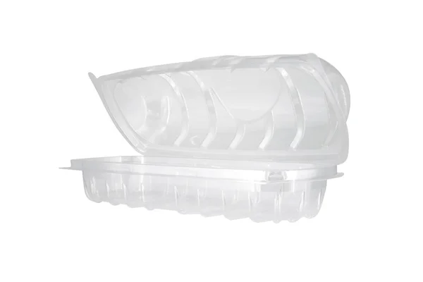 Clear Plastic Package Isolated White Background — 图库照片