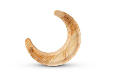 Tahta hilal Ramazan ayı - Hilal beyaz arka planda izole edildi 