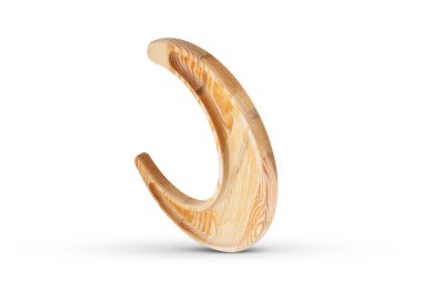 Tahta hilal Ramazan ayı - Hilal beyaz arka planda izole edildi 