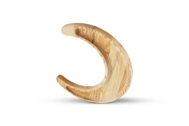 Tahta hilal Ramazan ayı - Hilal beyaz arka planda izole edildi 