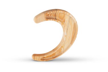 Tahta hilal Ramazan ayı - Hilal beyaz arka planda izole edildi 