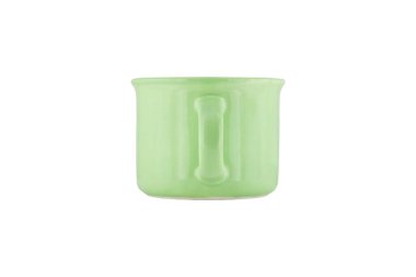 Yeşil seramik bardak - beyaz arkaplanda izole edilmiş fincan