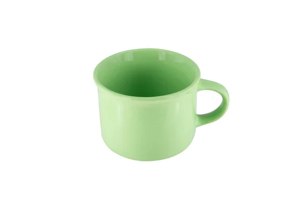 Green Ceramic Mug Cup Isolated White Background — Stock Photo, Image