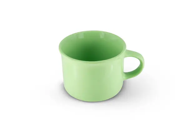 Tazza Ceramica Verde Tazza Isolata Sfondo Bianco — Foto Stock