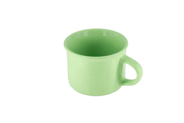 Green Ceramic Mug Cup Isolated White Background — Stock Photo, Image