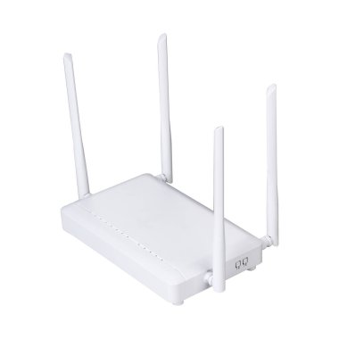 Kablosuz Wi-Fi yönlendirici beyaz arkaplanda izole edildi