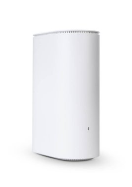 Beyaz arka plan üzerinde izole beyaz kablosuz internet yönlendirici