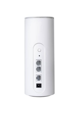 Beyaz arka plan üzerinde izole beyaz kablosuz internet yönlendirici