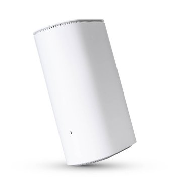 Beyaz arka plan üzerinde izole beyaz kablosuz internet yönlendirici