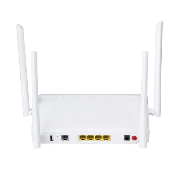 Bezdrátový Wifi Router Izolovaný Bílém Pozadí — Stock fotografie