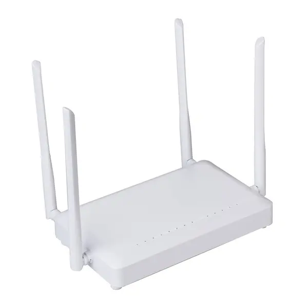 Bezdrátový Wifi Router Izolovaný Bílém Pozadí — Stock fotografie