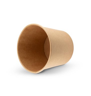 Beyaz arka planda izole edilmiş paket yiyecek için büyük kahverengi karton kutu. 