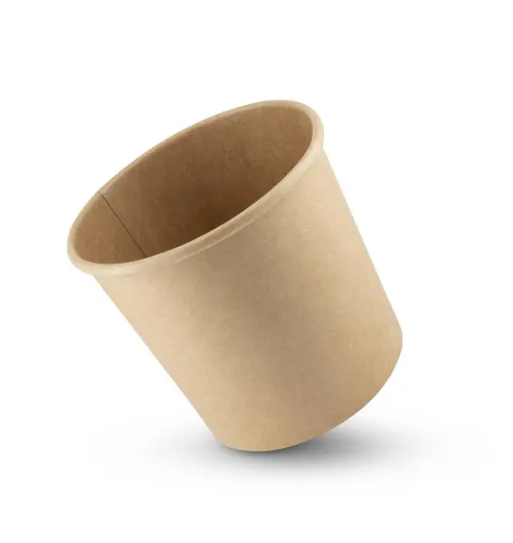 Beyaz arka planda izole edilmiş paket yiyecek için büyük kahverengi karton kutu. 