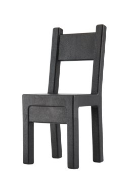 Black wooden chair isolated on a white background clipart