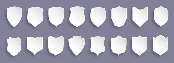 Набор Иконок Резки Щитов Дизайн Метки Безопасности Шаблон Полицейского Значка — стоковый вектор