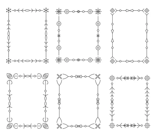 Cadres Calligraphiques Vintage Diviseur Ensemble Cadre Rétro Décoratif Frontière Victorienne — Image vectorielle