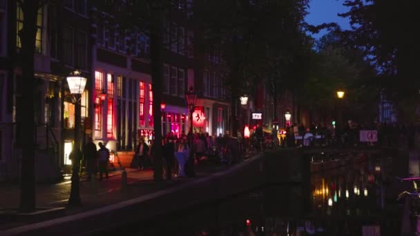 Red Light Caddesi Ndeki Pencerelerin Manzarası Turistler Için Ünlü Ilgi — Stok video