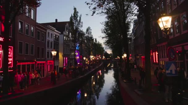 Canal Sur Red Light Street Wallen Amsterdam Pays Bas Architecture — Video