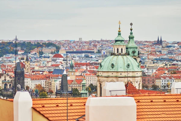 Cityscape of Prague with cathedral in the foreground.
