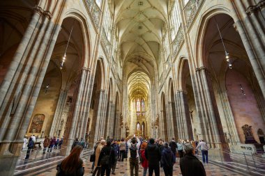 Inside the Metropolitan Cathedral of Saints Vitus, the seat of the Archbishop of Prague.