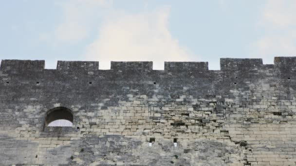 Die Mauer Des Alten Schlosses Beaucaire Frankreich — Stockvideo