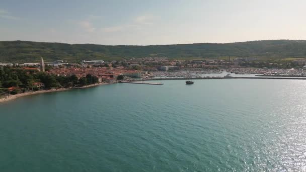 Повітряний Політ Під Морем Ізолу Словенія — стокове відео