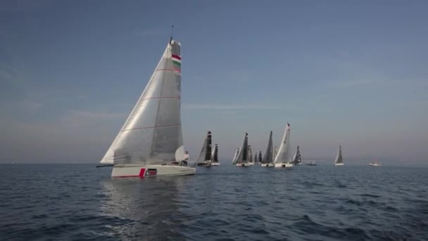 Regatta Der Adria Izola Segelboot L30 — Stockvideo