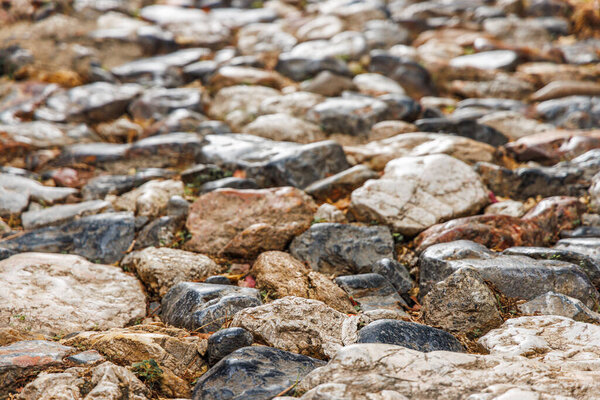Close-up of paving stones in the old Turkish town.