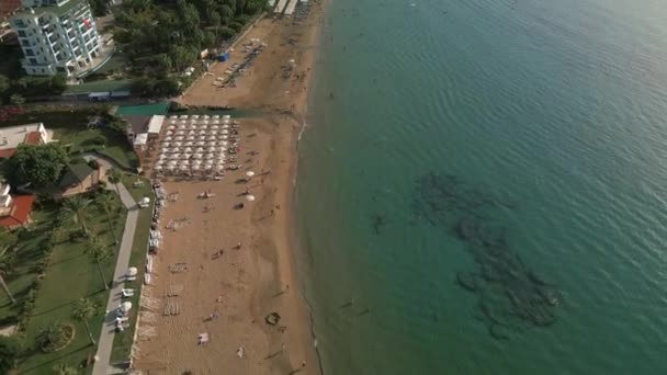 Spiaggia Semi Vuota Bassa Stagione Alanya Turchia — Video Stock
