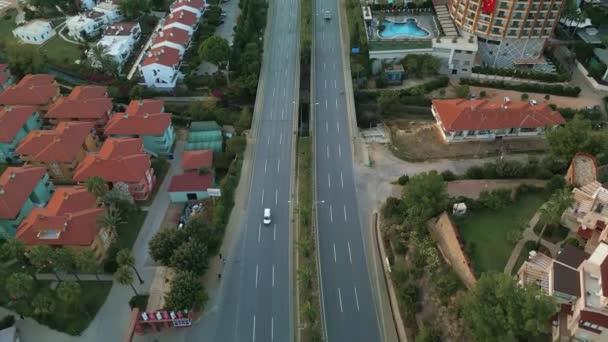 Autopista Antalya Atardecer Con Coches Camiones Avsallar Turquía — Vídeos de Stock