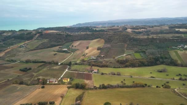 Paisaje Rural Italia Otoño Invierno Vista Aérea — Vídeo de stock