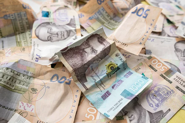 500 1000 Moneta Ucraina Come Sfondo Concetto Finanziario Uah Stipendio — Foto Stock