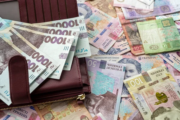 Новые 500 000 Гривен Банкноты Бумажнике Украинская Валюта Uah — стоковое фото