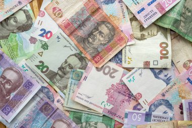 Ukrainian money, hryvnia as business background, saving concept, economic 