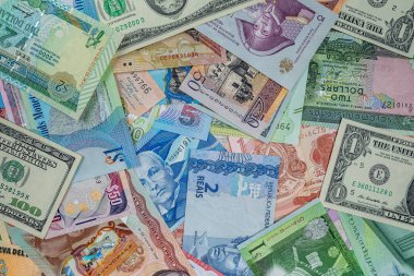  money exchange business different american bills. world currency