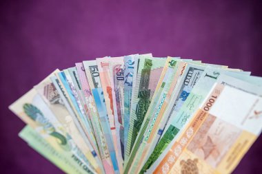 different South central and north American money background. trade economy concept