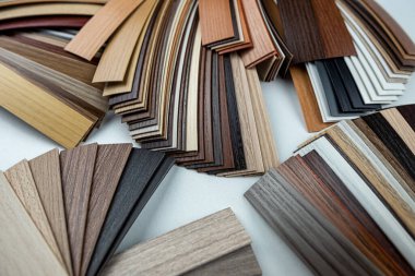 Yeni iç tasarım için ahşap örnekleme malzemesi dokusu. Kaplama ya da parke örnekleri