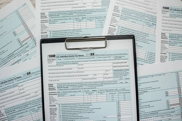 Порожня 1040 Податкова Форма Крупним Планом Концепція Бухгалтерського Обліку Папери — стокове фото