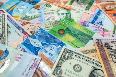  money exchange business different american bills. world currency