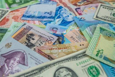 different South central and north American money background. trade economy concept